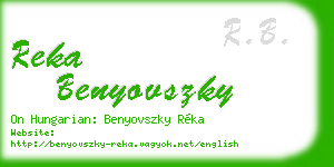 reka benyovszky business card