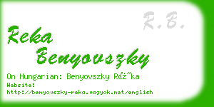 reka benyovszky business card